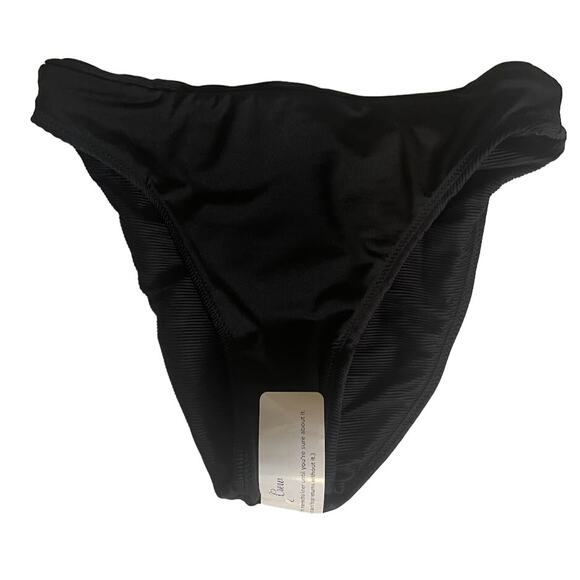 J Crew Black High Rise Cheeky Coverage Bikini Swim Bottom Size Small NWT - Picture 3 of 5